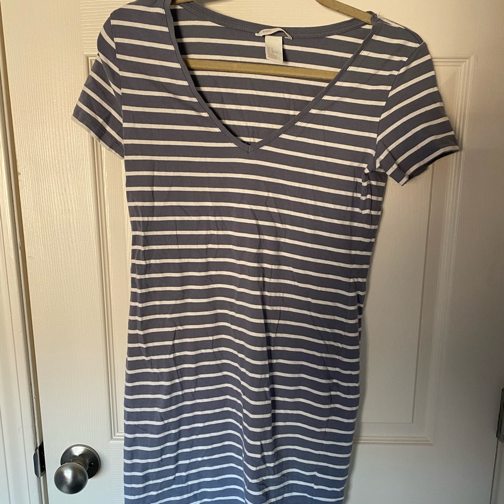 Blue striped dress